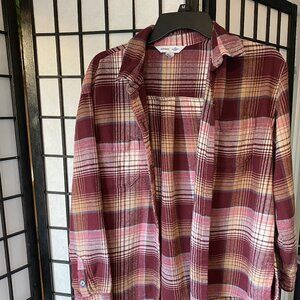 Burgundy and pink Flannel